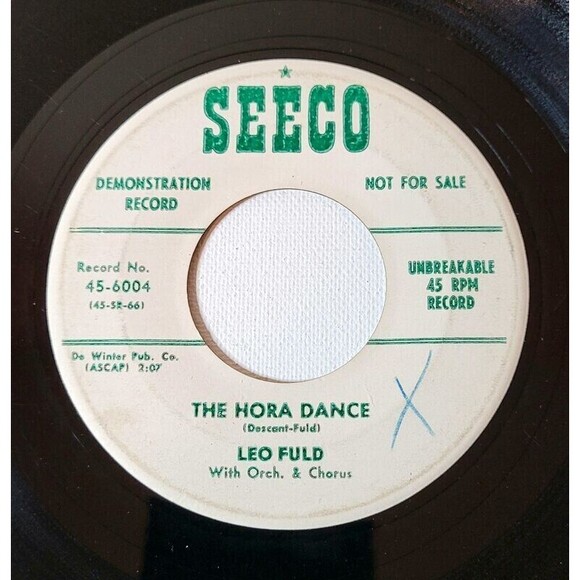 Leo Fuld 45 RPM - The Hora Dance / Dora Dora Darling - Seeco Promo VG Pop '58 - Picture 1 of 2